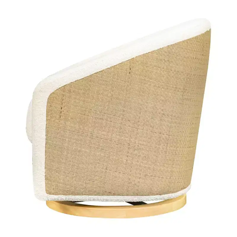 Swivel Glider Chair with 360° Rotation, Upholstered Seat, 30.5