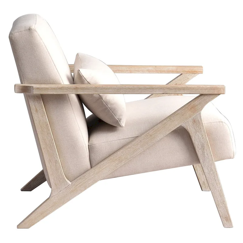 Accent Armchair Solid Hardwood Upholstered