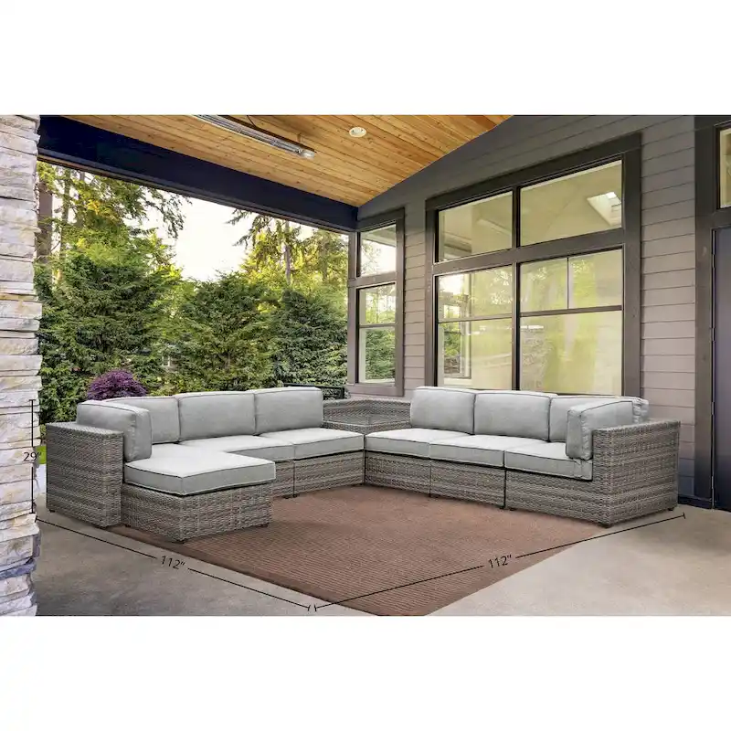 Terella 7-Piece Outdoor Lounge Set, Gray