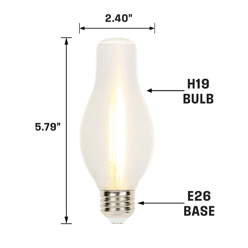 Westinghouse Lighting 6.5-Watt (60-Watt Equivalent) Clear Spun-Satin Glowescent H19 Dimmable LED Light Bulb, Medium Base, 6 Pack