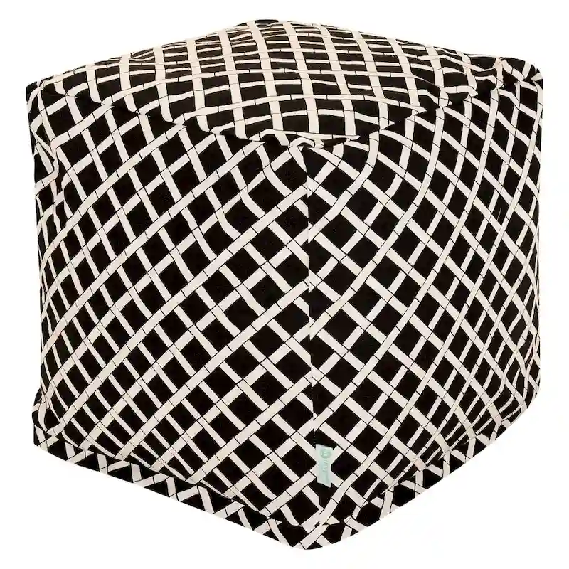 Majestic Home Goods Bamboo Indoor / Outdoor Ottoman Pouf Cube