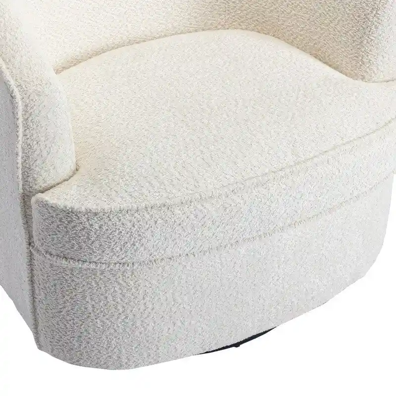 Upholstered Swivel Barrel Armchair - Single Seat