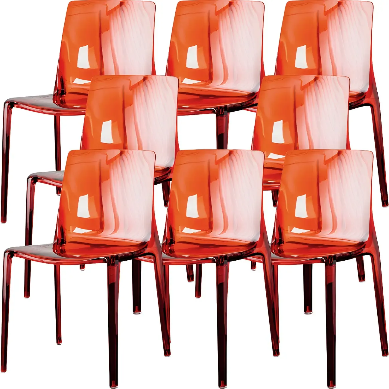 Amber Acrylic Armless Low Back Dining Chair