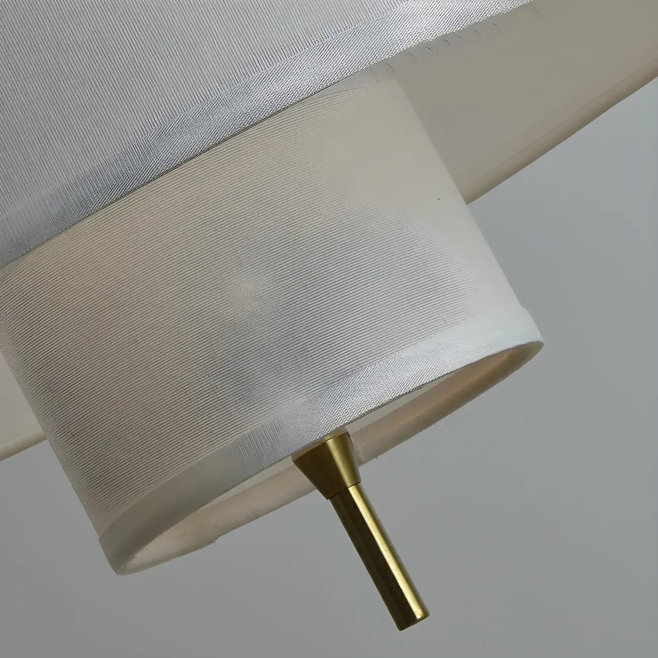 Modern Double Layer Fabric Drum Cylinder Chandelier Adjustable