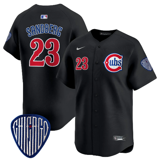 Chicago Cubs Ryne Sandberg Alternate Vapor Premier Limited Black Jersey