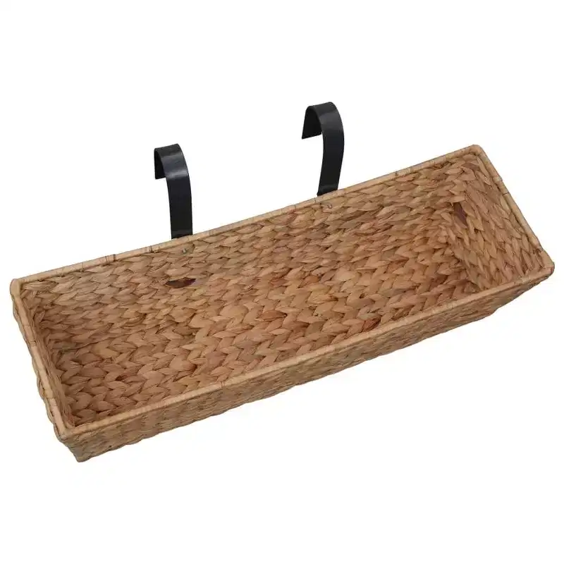 vidaXL Railing Planters Balcony Deck Planters with Inner 2 pcs Water Hyacinth