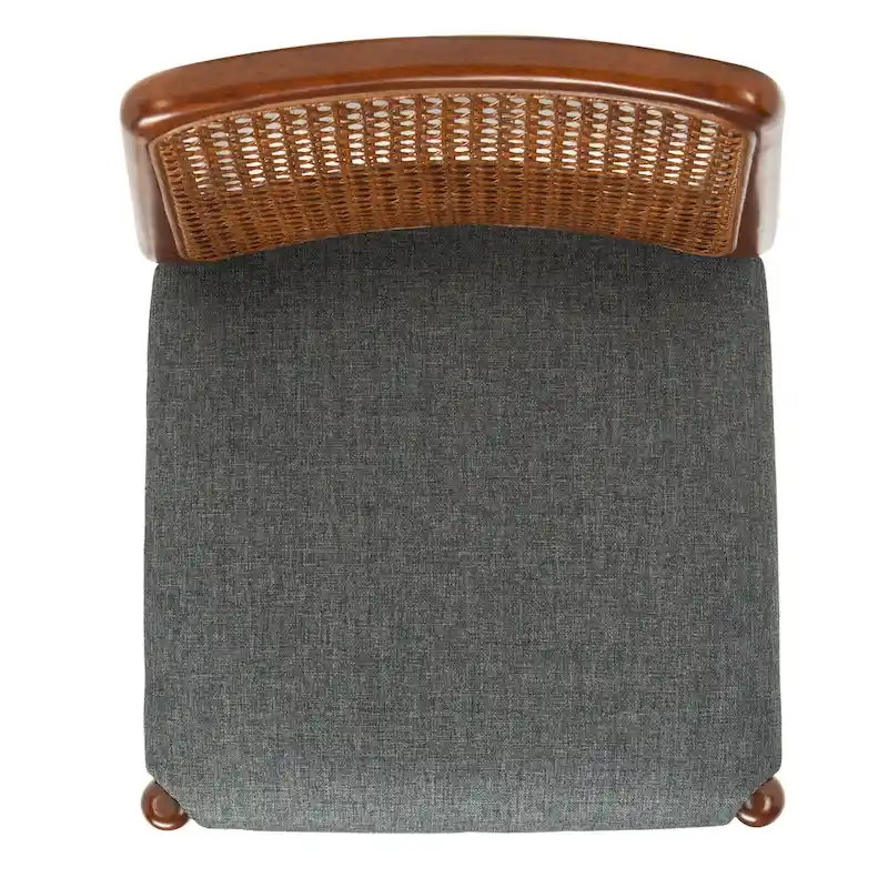 SAFAVIEH Sylva Rattan Cushion Dining Chair (Set of 2) - 19 W x 17.5 L x 32 H - 19Wx18Dx32H