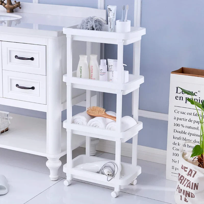 4-Shelf Plastic Rolling Storage Cart