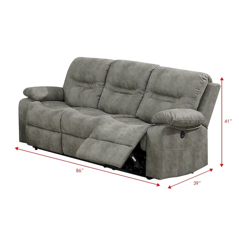 Breathable Leatherette Power Sofa