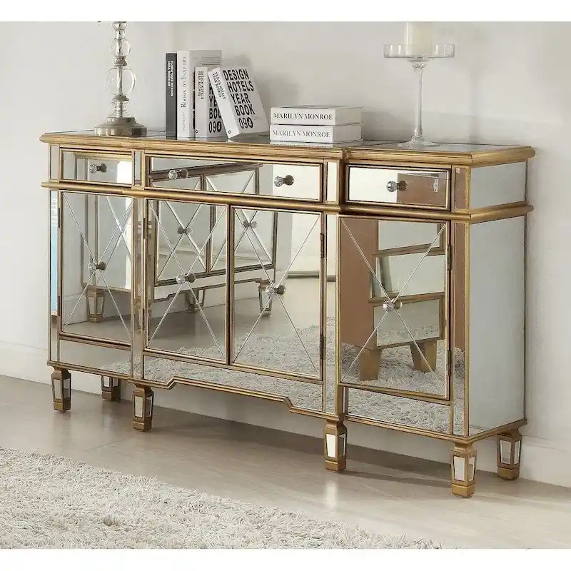 60 Mirrored reflection Andrea hall console cabinet - 60 Inch