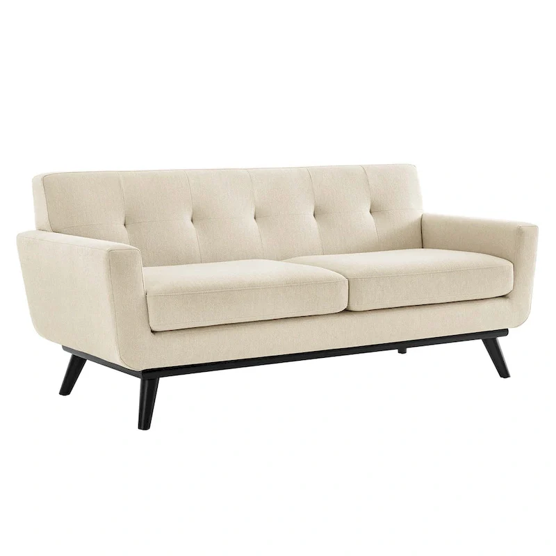 Herringbone Fabric Loveseat - 2 Seater, Multiple Colors
