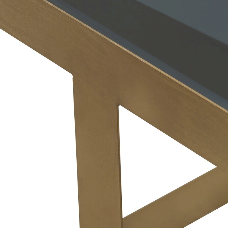 Sagebrook Home Modern Glam 20 Metal and Glass Gold and Black Side Accent Table - 22 x 22 x 20