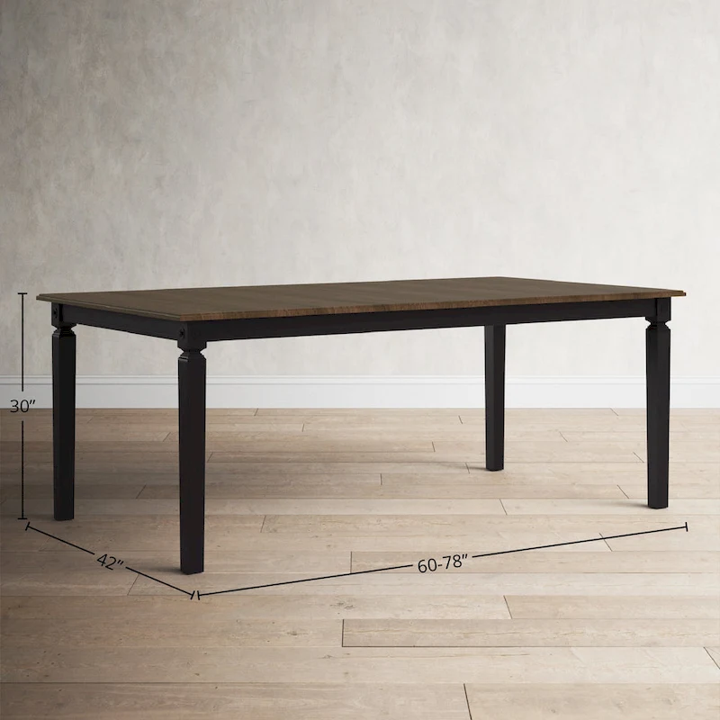 Glennwood Rubbed Black and Charcoal Rectangle Dining Table