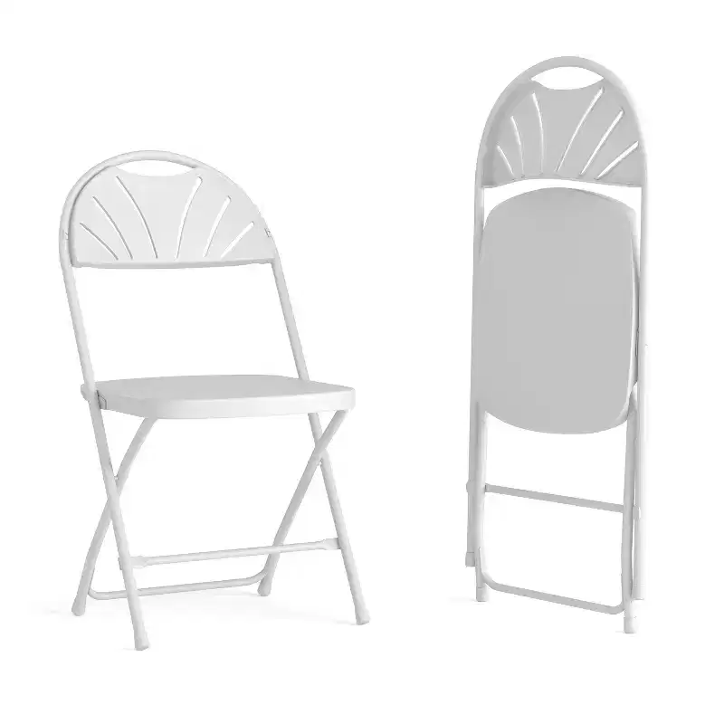 Flash Furniture 2 Pack HERCULES Series 650 lb. Capacity Plastic Fan Back Folding Chair