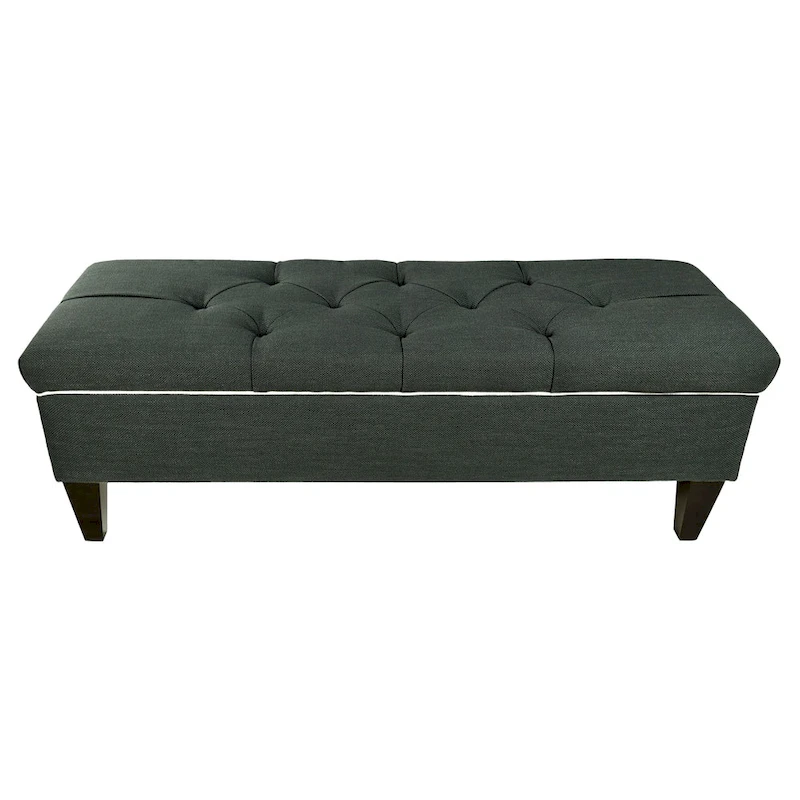 Brooke Diamond Tufted Upholstered Long Storage Bench Ottoman
