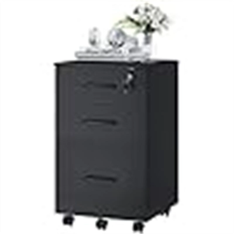 3 Drawer Wood Mobile File Cabinet - 26.5 D x 18.6 W x 6.9 H