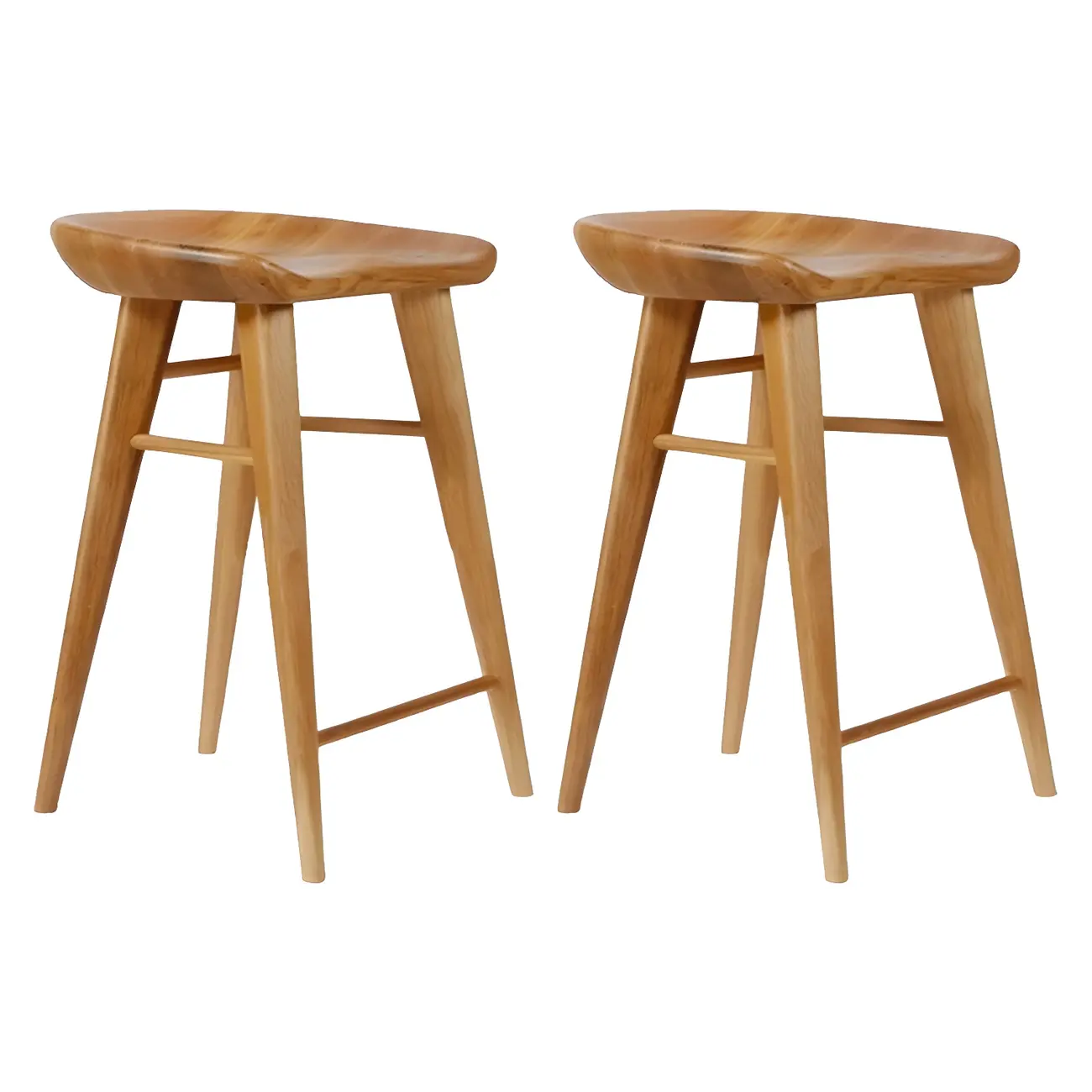 Counter Height Modern Wood Backless Bar Stool