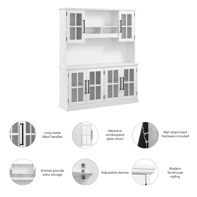 Westbrook 60W Sideboard Buffet Cabinet with Hutch by Bush Furniture