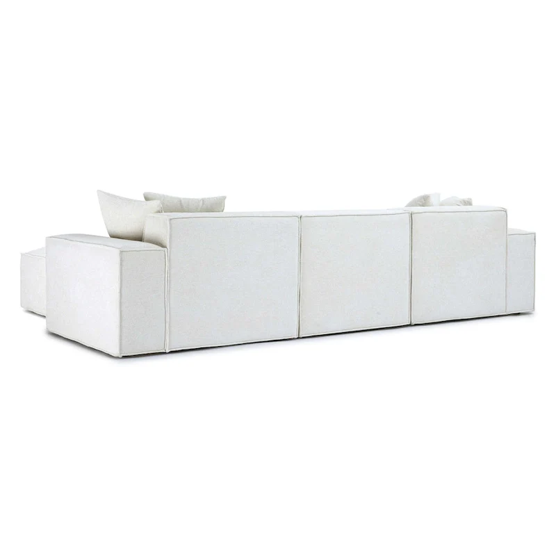 Chenille Basketweave Modular Sectional Sofa - Cream/Charcoal/Taupe - 4-6 Seater