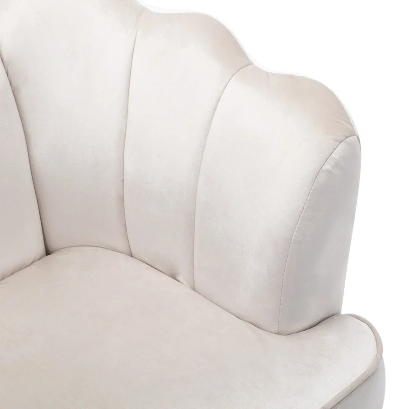 Velvet Channel Stitched 3-Seater Sofa with Gold Metal Legs