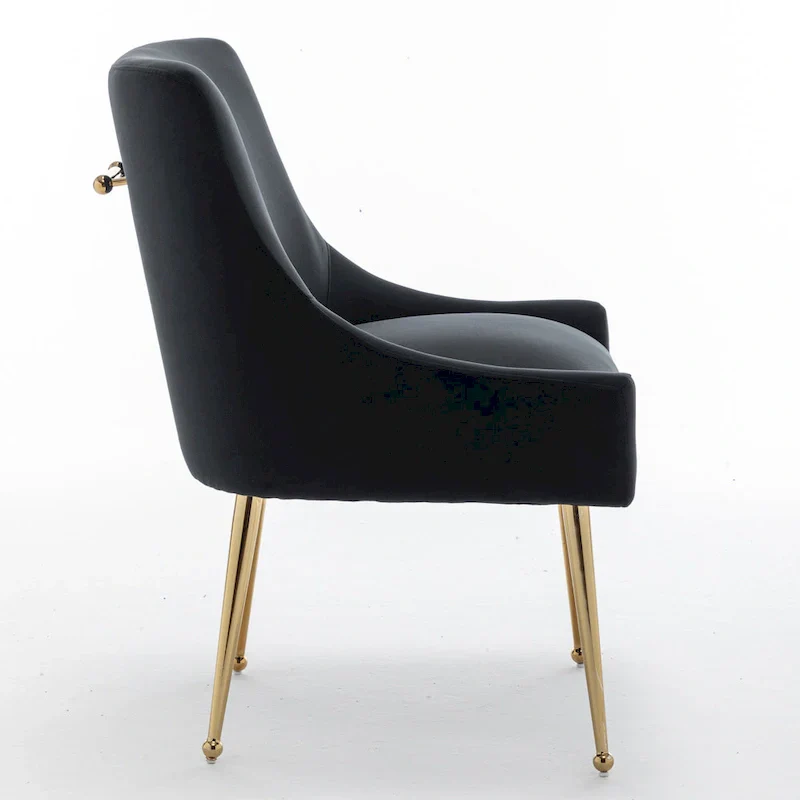 Green Velvet Upholstered Dining Chairs - Set of 2