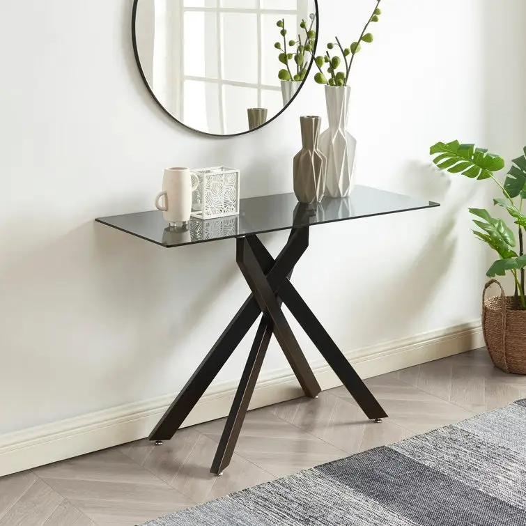 45.3 Glass Top Console Table - N/A