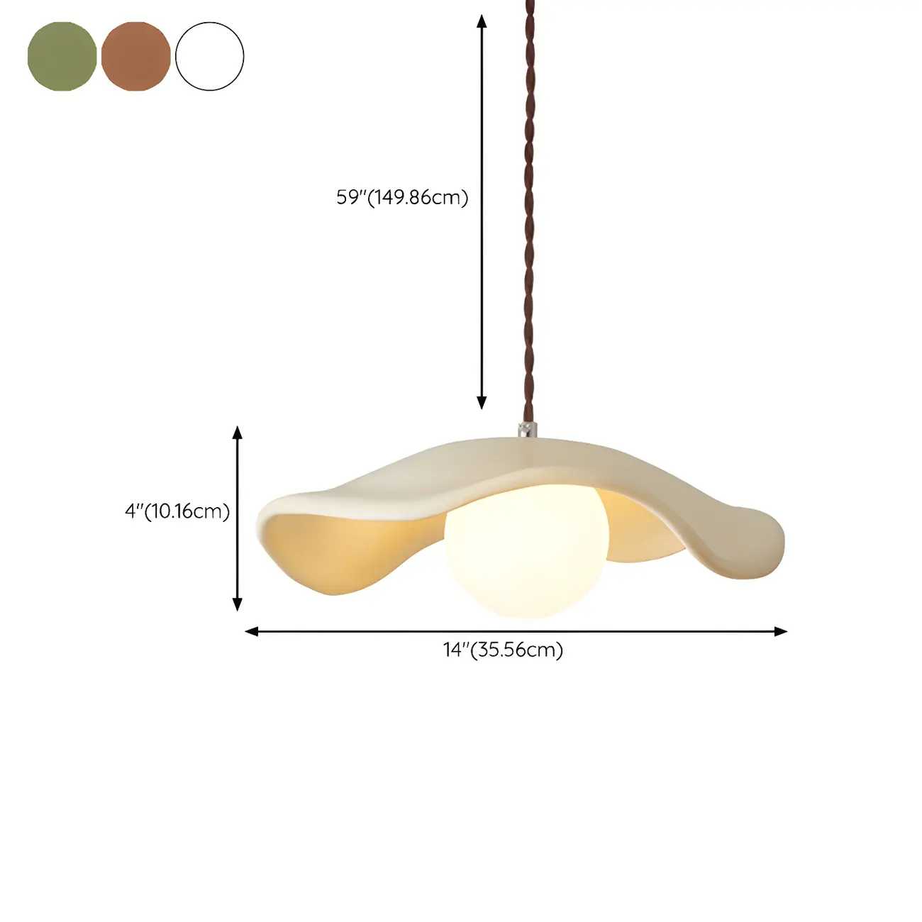 Modern Resin Green Saucer Pendant Light Kitchen
