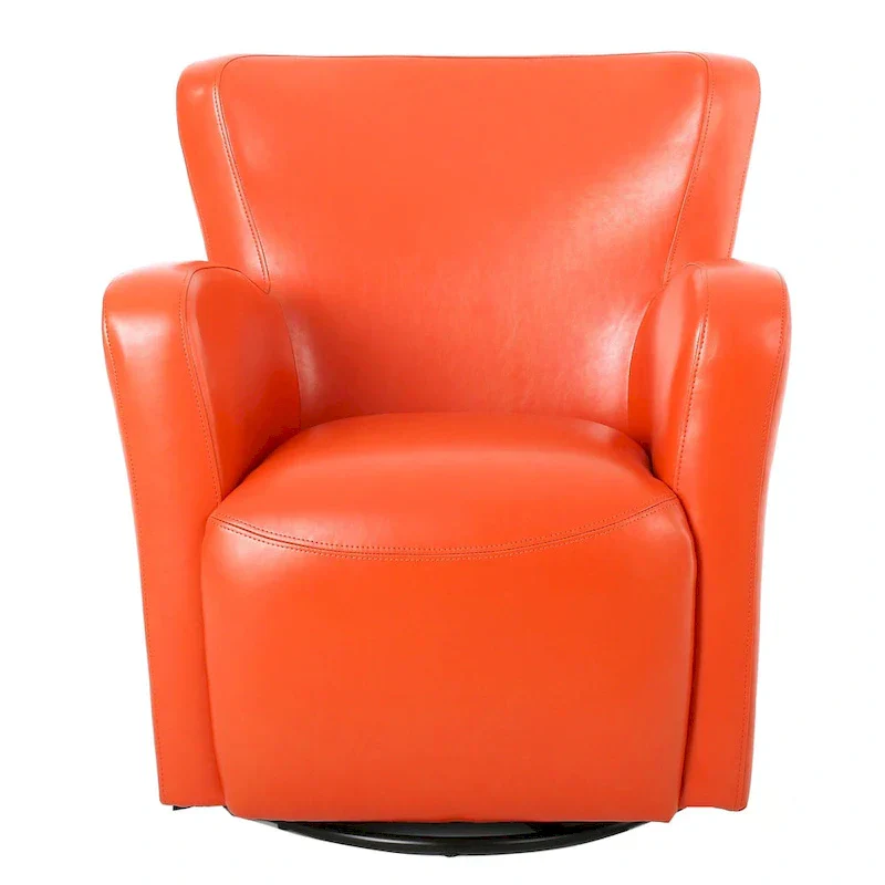 Angelo Bonded Leather Wingback Swivel Club Chair by Christopher Knight Home