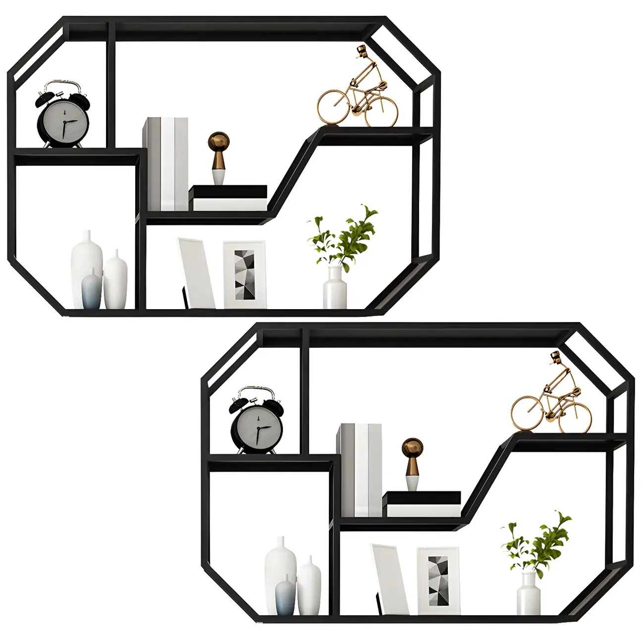 Simple Metal Black Wall-Mounted Wine Bottle Rack