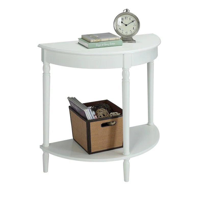 Convenience Concepts French Country Half-Round Entryway Table with Shelf