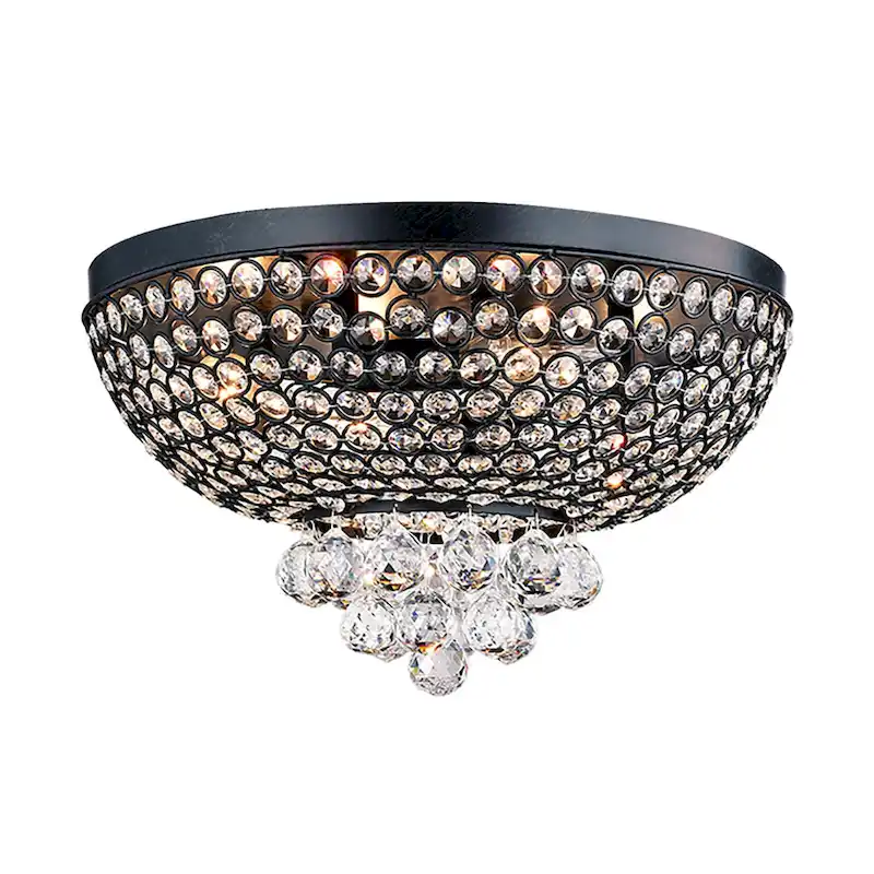 Drimil Antique Bronze Crystal Ceiling Lamp