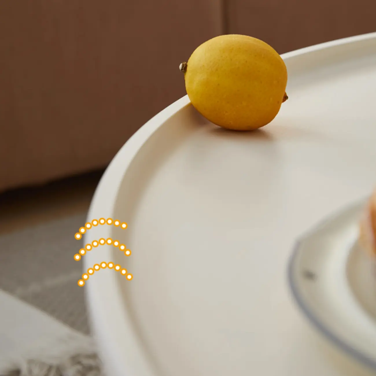 White Scandinavian Stylish Round Wood Coffee Table