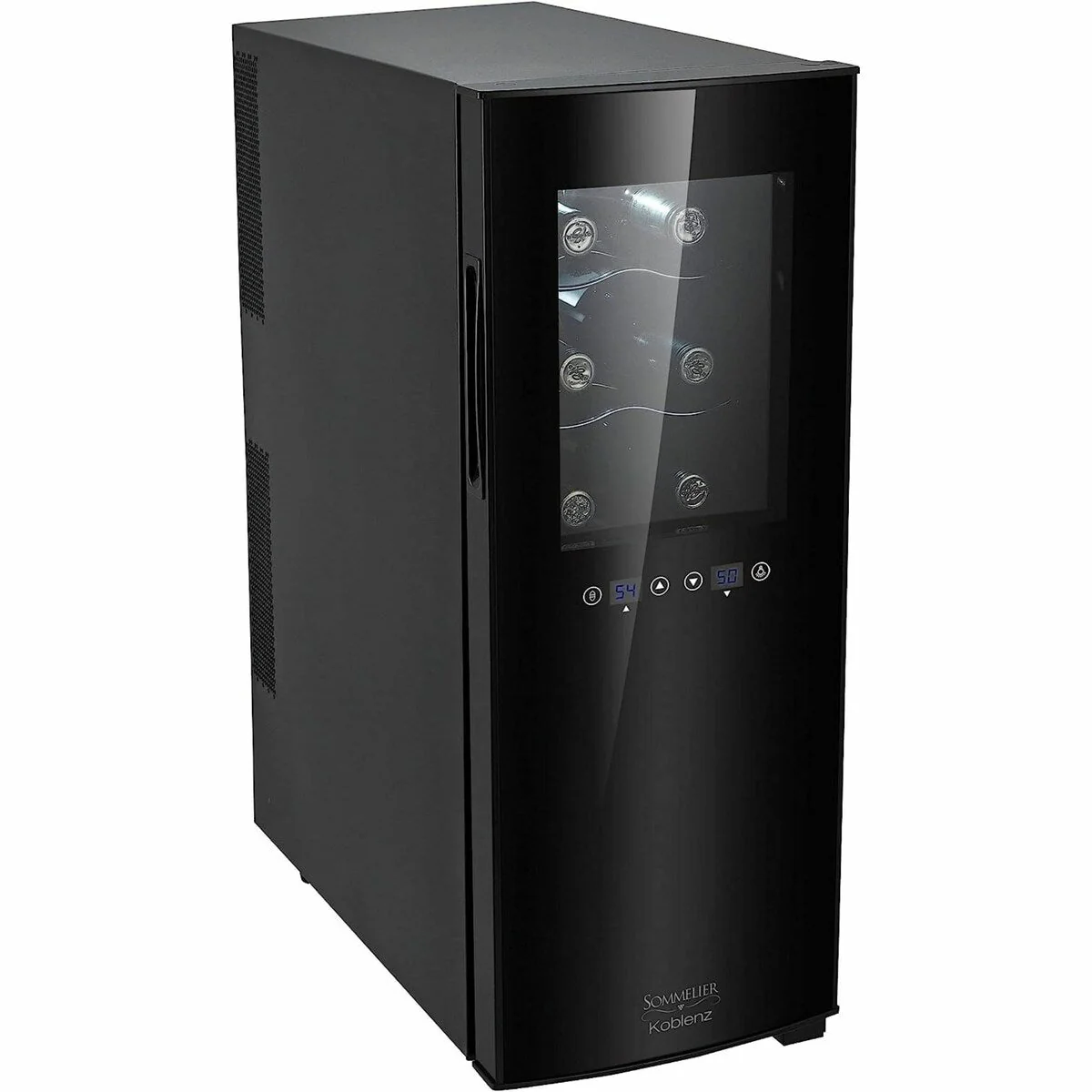 Koblenz 12-Bottle Wine Cooler Free Standing Dual Zone Wine Fridge and Chiller - Black