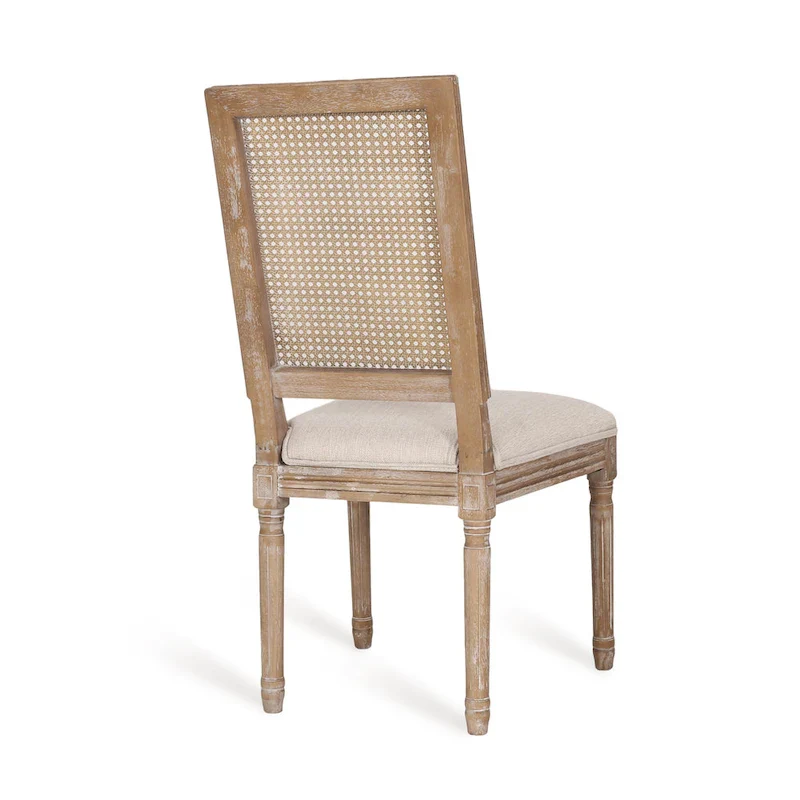 Regina French Country Wood and Cane Upholstered Dining Chair (Set of 6)