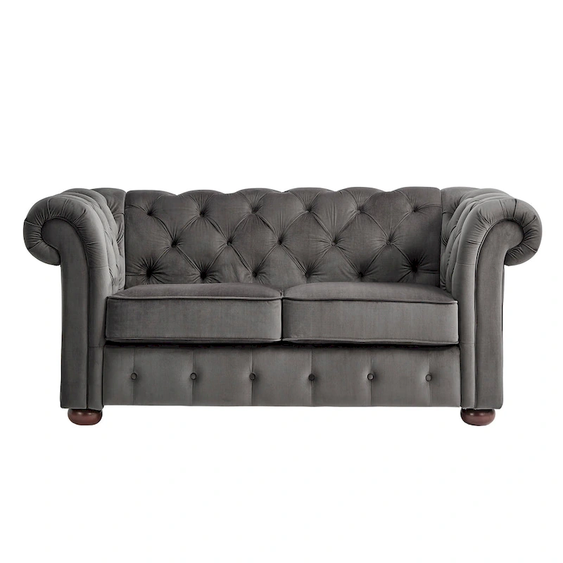 Knightsbridge Tufted Scroll Arm Chesterfield Loveseat by iNSPIRE Q Artisan