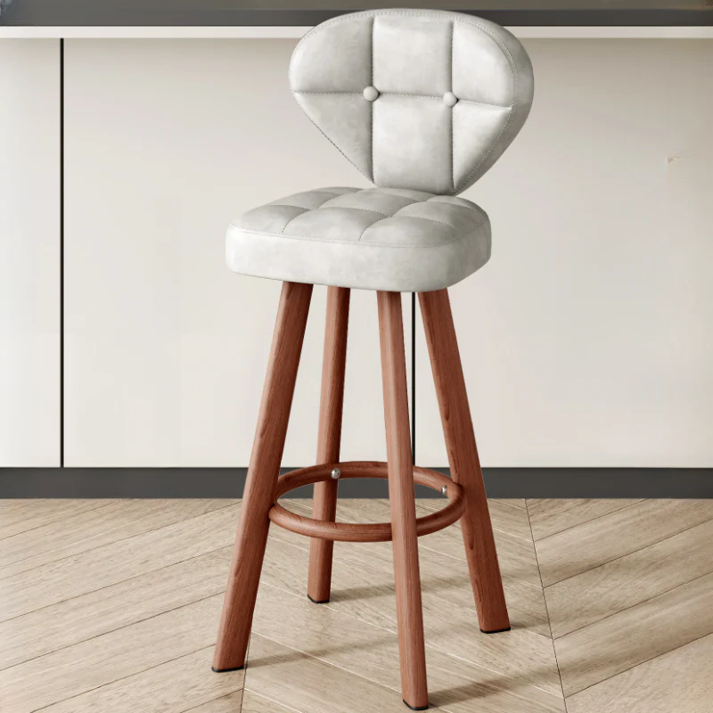 Modern Tufted Counter Height Bar Stools with Metal Footrest