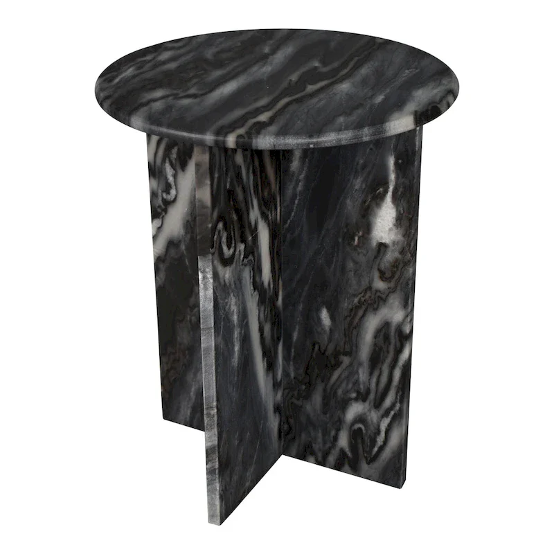 17.75 Contemporary Natural Marble Handmade X-Shaped End Table