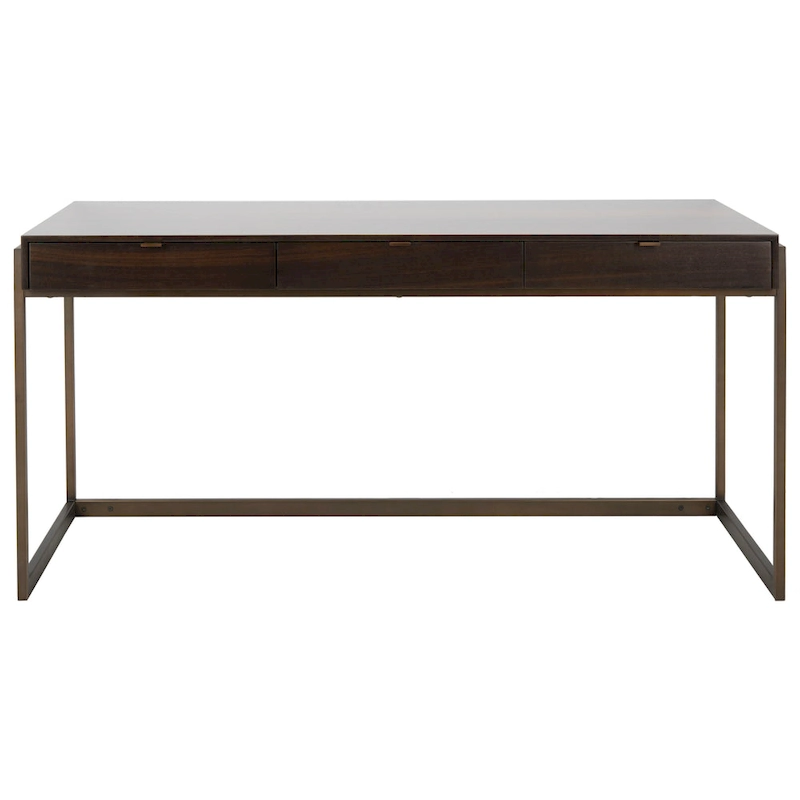 SAFAVIEH Couture Radunka 3-Drawer Smoked Eucalyptus Writing Desk