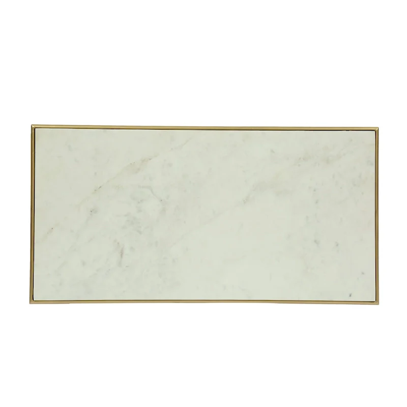 Sardis Modern Glam Handcrafted Marble Top Coffee Table by Christopher Knight Home - 37.00 L x 19.00 W x 18.00 H