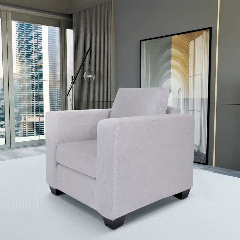 Coast to Coast Sofas Contemporary Sofa Chair Polyester Fabric Solid Wood Frame Upholstered