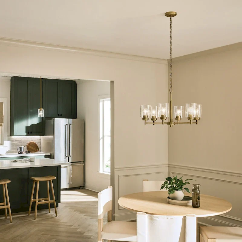 Kichler Winslow Single Light 4  Wide Mini Pendant with Seedy Glass