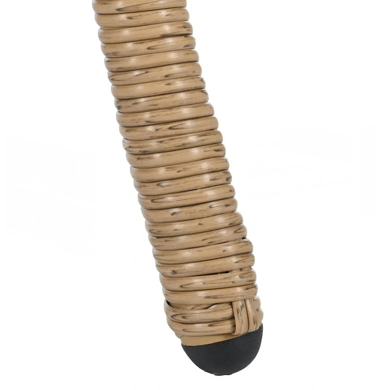 2 Rattan Single Chairs with A Glass Round Table