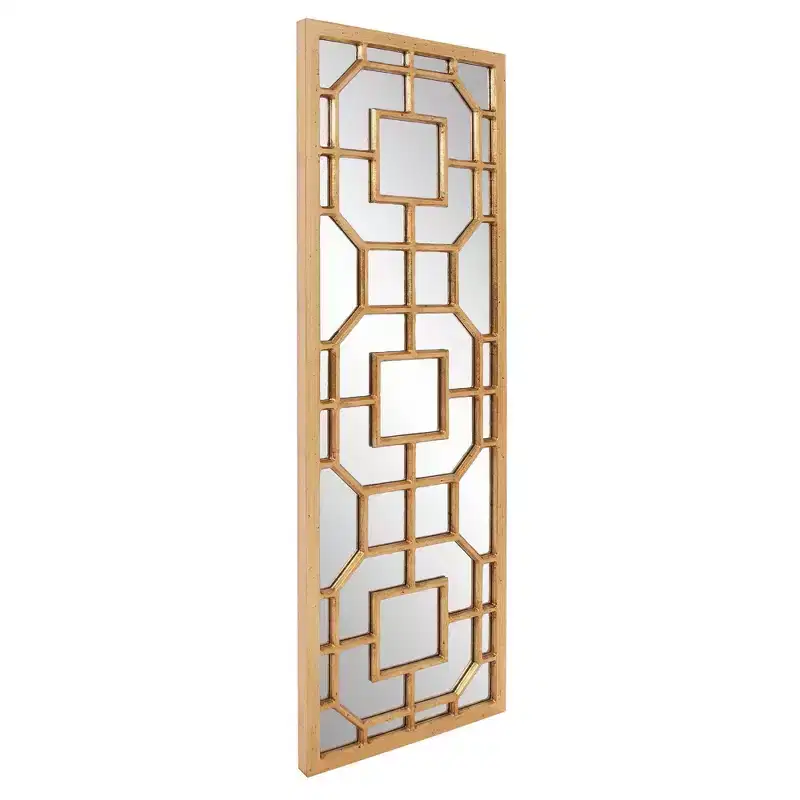 Howard Elliott 46"x15.75" Framed Aldrich Mirror Antique Gold: Modern Style, MDF Wall Mount, No Assembly Required