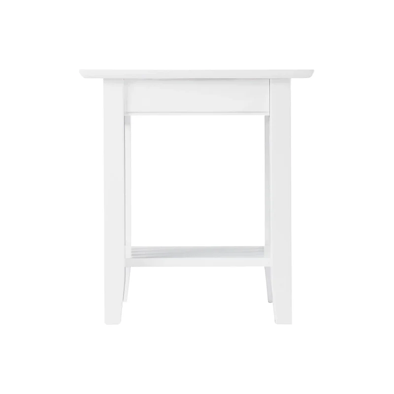 Mission End Table with Charging Station in White