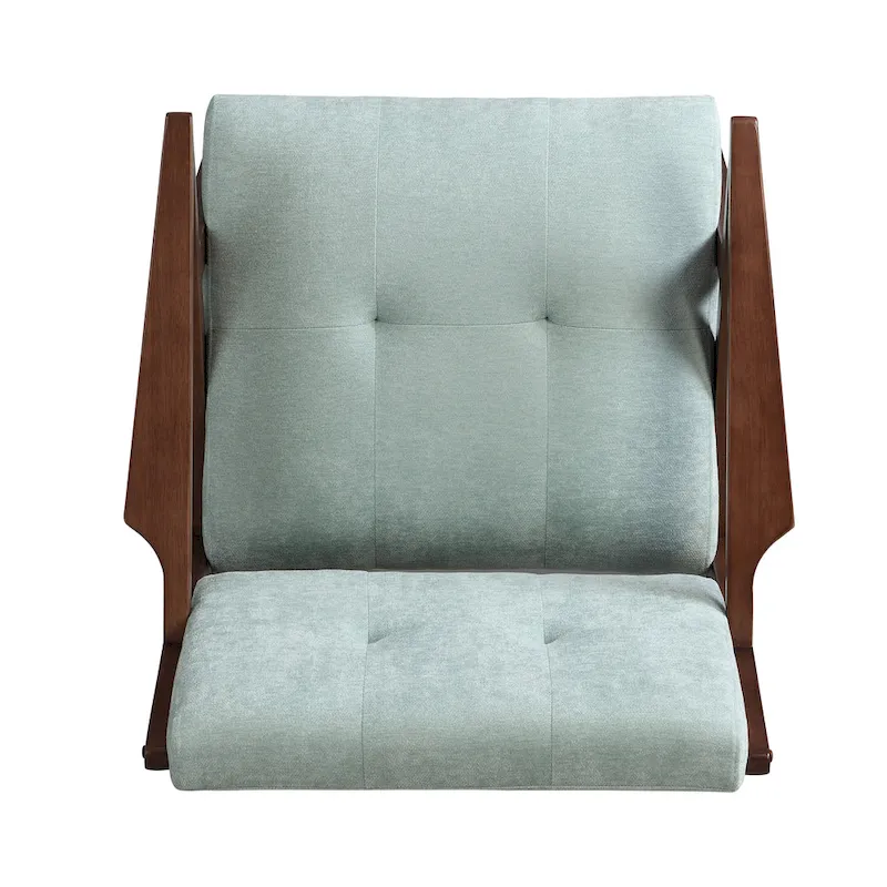 30 Mid-Century Modern Accent Chair with Plush Cushions, Angled Arm Design, and Sturdy Solid Wood Frame