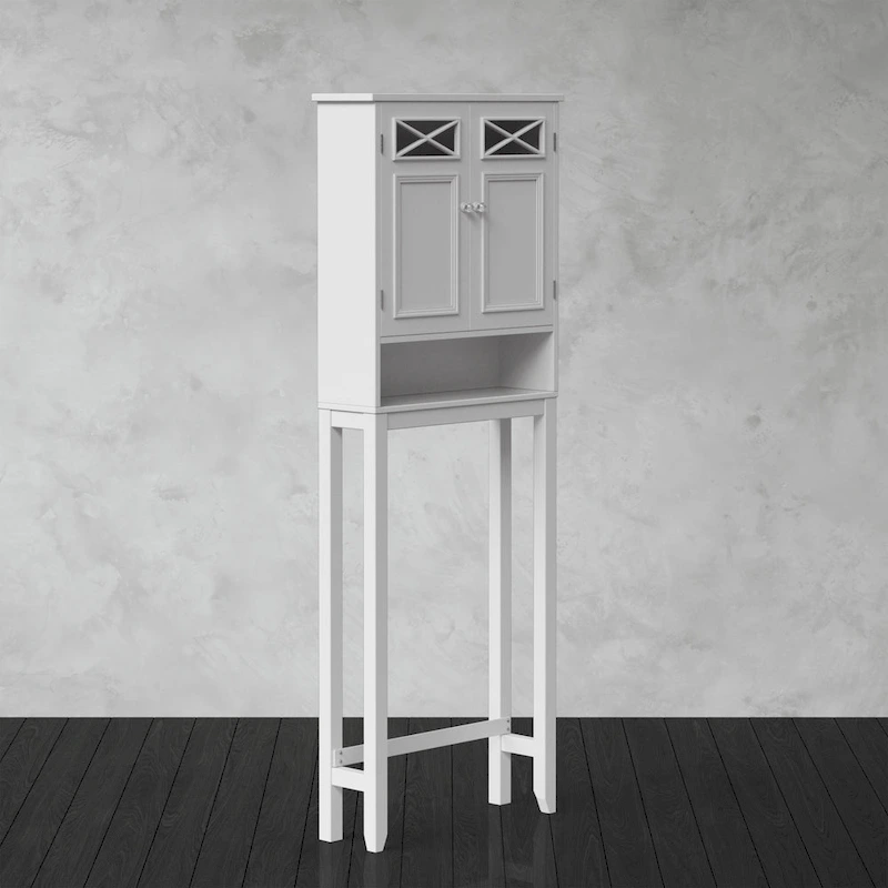 Teamson Home Dawson Over-the-Toilet Space Saver, White - 8 L x 25 W x 68 H