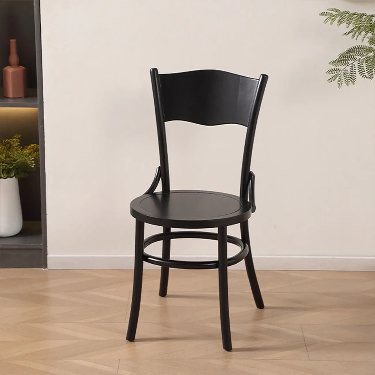 Mid-Century Modern Round Wood Dining Chair