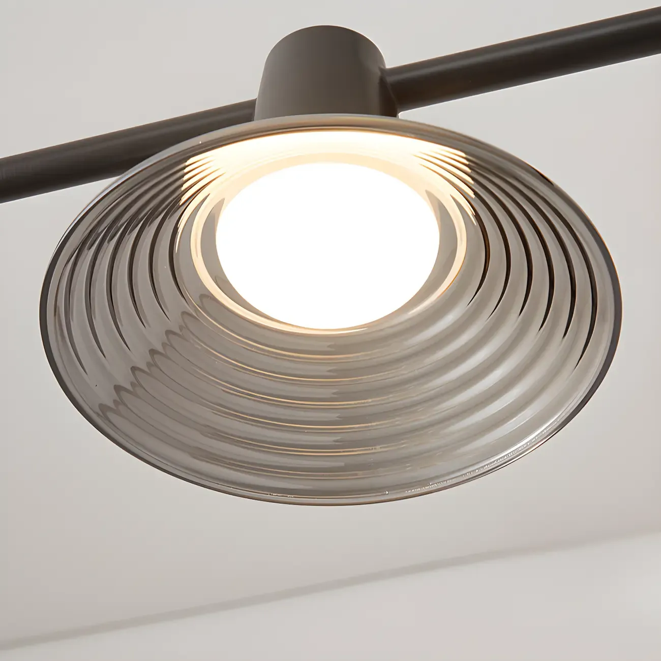 Modern Black Cone Glass 3-Light Island Light