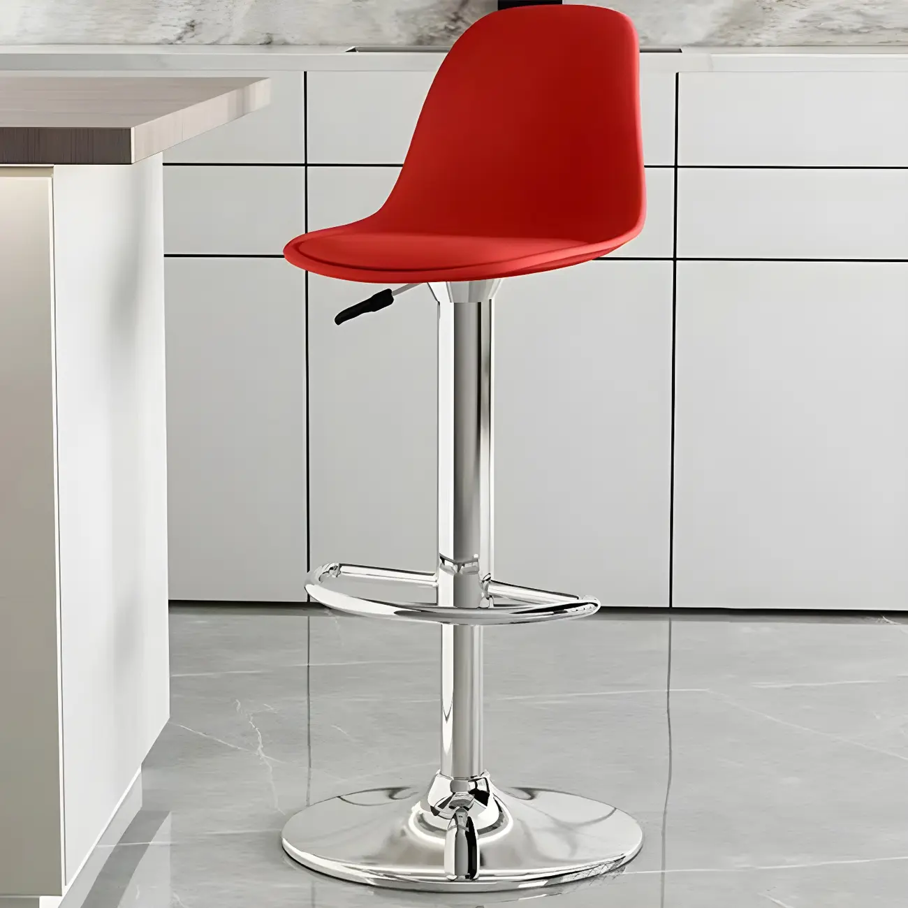 Modern Swivel Cushioned Acrylic Bar Stools with Backs