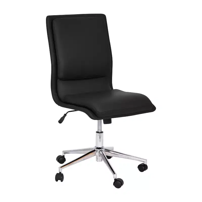 Flash Furniture Madigan Mid-Back Armless Swivel Task Office Chair with Upholstery and Adjustable Metal Base